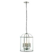 Lembeth 4 Lights Clear Glass Pendant Light In Satin Nickel