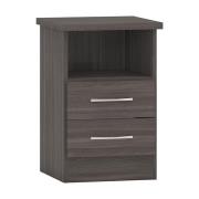 Mack Wooden Bedside Cabinet With 2 Drawers In Black