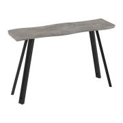 Qinson Wooden Wave Edge Console Table In Concrete Effect