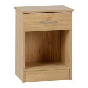 Mazi Wooden Bedside Cabinet With 1 Drawer In Oak Effect