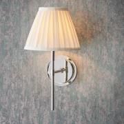 Cocoa And Carla Cream Cotton Shade Wall Light In Bright Nickel