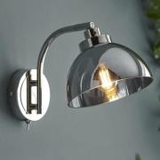 Caspar Steel Wall Light In Nickel