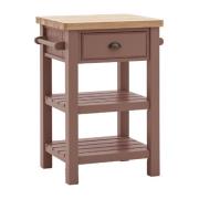 Elvira Wooden Side Table With 1 Drawer 2 Shelves In Clay And Oak