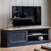 Elvira Wooden TV Stand In Oak And Meteror