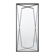 Wainscot Geometric Design Leaner Mirror In Black Frame