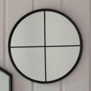 Florence Round Wall Mirror In Black