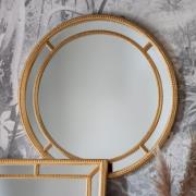 Sentara Round Wall Mirror In Gold Frame