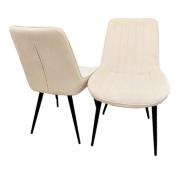 Danville Cream Velvet Dining Chairs In Pair