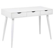 Newark Wooden Laptop Desk With 3 Drawers In White