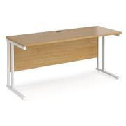 Mears 1600mm Cantilever Wooden Computer Desk In Oak White