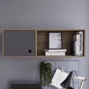 Veritate Wooden Wall Storage Unit With 1 Door In Oak And Grey