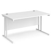 Melor 1400mm Cantilever Legs Wooden Computer Desk In White