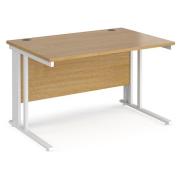 Melor 1200mm Cable Managed Computer Desk In Oak And White