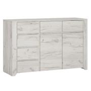 Alink Wooden 2 Doors 6 Drawers Sideboard In White