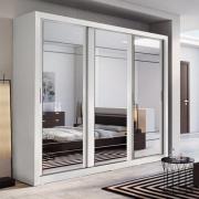 Allen Wardrobe With 3 Mirrored Sliding Doors In Matt White