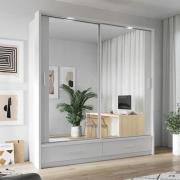 Aliso Wardrobe With 2 Sliding Doors In Matt White With LED