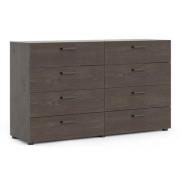 Denton Wooden Chest 8 Drawers In Rovere Gessato Dark Oak