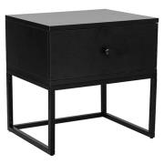 Raivo Wooden Bedside Cabinet With 1 Drawer And Black Frame