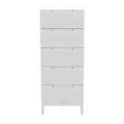 Ogen Wooden Chest Of 5 Drawers Narrow In White