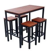 Dylan Hardwood Bar Table Rectangular With 4 Stools