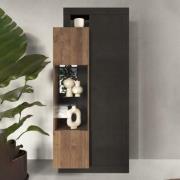 Fiora Display Cabinet With 2 Doors In Lava And Mercure