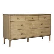 Hazel Wooden Chest 7 Drawers Wide In Oak Natural