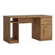 Felton Wooden Laptop Desk Twin Pedestal In Oak