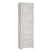 Alink Wooden Wardrobe 1 Door Tall Narrow In White Craft Oak