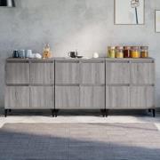 Peyton Wooden Sideboard With 12 Doors In Grey Sonoma Oak