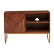 Gijon Mango Wood TV Stand With 1 Door In Brown