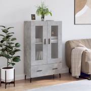 Derby Display Cabinet With 2 Doors 1 Drawer In Concrete Effect