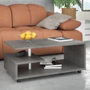 Barletta Wooden G-Shape Coffee Table In Concrete Dark Grey