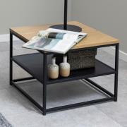 Giza Wooden Coffee Table Square In Matt Wild Oak With Undershelf