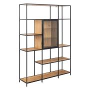 Salvo Wooden Bookcase With 8 Shelves In Matt Wild Oak