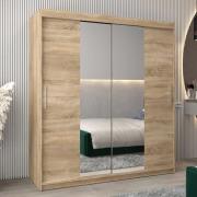 Tavira I Mirrored Wardrobe 2 Sliding Doors 180cm In Sonoma Oak