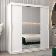 Tavira I Mirrored Wardrobe 2 Sliding Doors 180cm In White