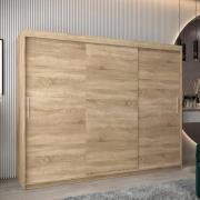 Tavira Wooden Wardrobe 3 Sliding Doors 250cm In Sonoma Oak