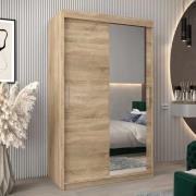 Tavira II Mirrored Wardrobe 2 Sliding Doors 120cm In Sonoma Oak