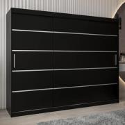 Vevey I Wooden Wardrobe 3 Sliding Doors 250cm In Black