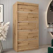 Vevey I Wooden Wardrobe 2 Sliding Doors 100cm In Artisan Oak