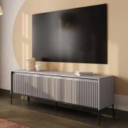 Trier Wooden TV Stand Small With 4 Doors In Matt Grey