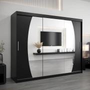 Eden Mirrored Wardrobe 3 Sliding Doors 250cm In Black