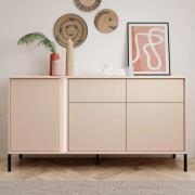 Davis Wooden Sideboard 3 Doors 2 Drawers In Beige With LED