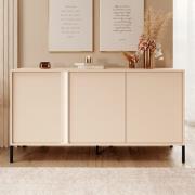 Davis Wooden Sideboard 3 Doors In Beige With LED