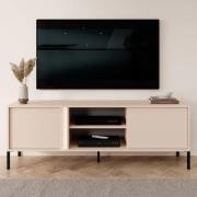 Davis Wooden TV Stand 2 Doors In Beige With LED