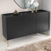 Helena Wooden Sideboard With 3 Doors In Black