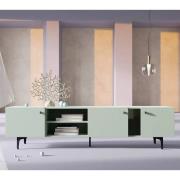 Merill Wooden TV Stand Large With 3 Doors In Sage Green