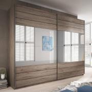 Gitega Mirrored Wardrobe 2 Sliding Doors 270cm In San Remo Oak