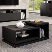 Belek Wooden Coffee Table In Matt Black