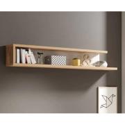 Sanur High Gloss Wall Shelf In White And Sandal Oak